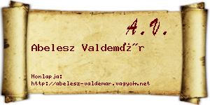 Abelesz Valdemár névjegykártya